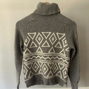 J.Crew Geometric Argyle Turtleneck Sweater